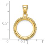 Wideband Distinguished Coin Jewelry 14k Polished with Casted Rope 14.0mm Prong Coin Bezel Pendant - Image 4