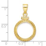 Wideband Distinguished Coin Jewelry 14k Polished Casted Rope 14.0mm x 1.1mm Screw Top Coin Bezel Pendant - Image 4
