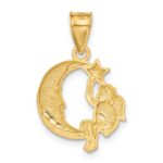 14K Angel, Moon and Star Pendant - Image 3