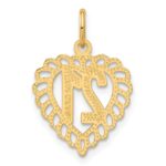 14k 21 in Heart Charm - Image 3