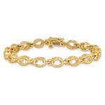 14k Holds 16-6x4 Oval Bezel-set Gemstone 7 inch Bracelet Mounting Only - Image 3