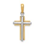 14k Two-tone Cross Pendant