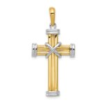 14k Two-tone Center -X- Latin Cross Pendant