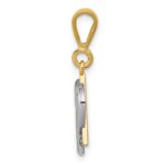 14K Two-Tone Star of David Heart Pendant - Image 2