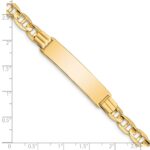 14k Polished Solid Chain/Solid Plate Anchor Link 37x10mm Plate ID Bracelet - Image 3