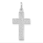 14k White Gold Filigree Cross Charm - Image 3