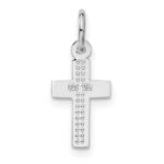 14k White Gold Cross Charm - Image 3