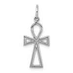 14k White Gold Ankh Cross Charm