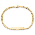 14k Polished Solid Chain/Solid Plate Curb Link Soft Diamond Shape 19.5x5.5mm Plate 8 inch ID Bracelet - Image 4