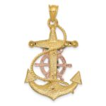 14k Tri-color Mariners Cross Pendant - Image 4