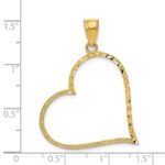 14K Satin Diamond-cut Reversible Heart Pendant - Image 3