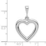 14k White Gold Solid Polished Heart Pendant - Image 3