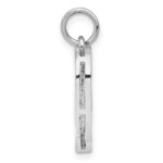 14k White Gold Solid Diamond-cut Fancy Filigree Heart Charm - Image 2