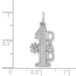 14k White Gold Polished #1 DAD Charm - Image 3