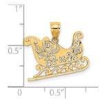 14k Polished Filigree Sleigh Charm - Image 3