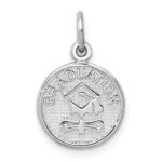 14k White Gold Polished GRADUATION Charm