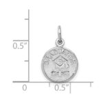 14k White Gold Polished GRADUATION Charm - Image 3