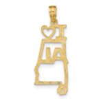 14k Solid I HEART AL Alabama State Pendant - Image 4