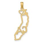 14k Solid I HEART CA California State Pendant - Image 3
