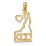 14k Solid I HEART ID Idaho State Map Pendant - Image 3