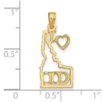 14k Solid I HEART ID Idaho State Map Pendant - Image 4