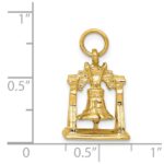 14k Solid Polished 3-D Liberty Bell Charm - Image 4
