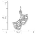 14k White Gold Polished Open-Backed Comedy/Tragedy Charm - Image 3