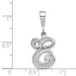 10KW Filigree Initial E Pendant - Image 3