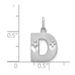 14KW Satin Diamond-cut Letter D Initial Charm - Image 3
