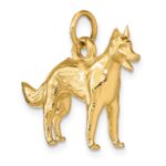 14k Solid Polished 3-D German Shepherd Dog Charm - Image 5
