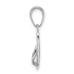 14K White Gold 3-D HAWAII Flip-Flop Pendant - Image 2