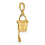 14K Polished 3-D Pail and Moveable Shovel Pendant - Image 5