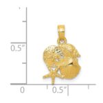 14k Solid Polished Mini Shell Cluster Pendant - Image 3