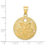 14k Solid Polished Laser-Cut Sand Dollar Pendant - Image 3