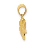 14k Solid Polished Open-Backed Crocodile Pendant - Image 2