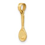 14K Solid Polished 3-D Tennis Racquet Charm - Image 5