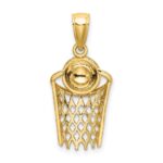 14K Polished Basketball and Net Charm - Image 4