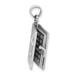 14K White Gold 3-D Bible with Lord's Prayer and Moveable Pages Pendant - Image 4