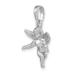 14k  3-D White Gold Polished Solid Angel Pendant - Image 4