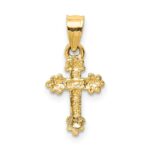 14k Tiny Budded Cross Charm - Image 4