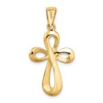 14k Polished Ribbon Cross Charm - Image 4