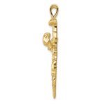 14K Polished and Textured Nail Cross Charm - Image 2