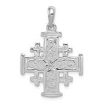 14k White Gold Jerusalem Cross Pendant