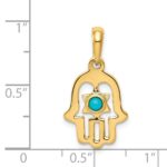 14k Turquoise Chamseh Pendant - Image 3