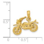 14k 3-D Motorcycle with Moveable Wheels Pendant - Image 4
