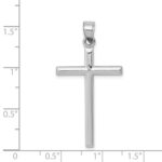 14k White Gold Hollow Cross Pendant - Image 3