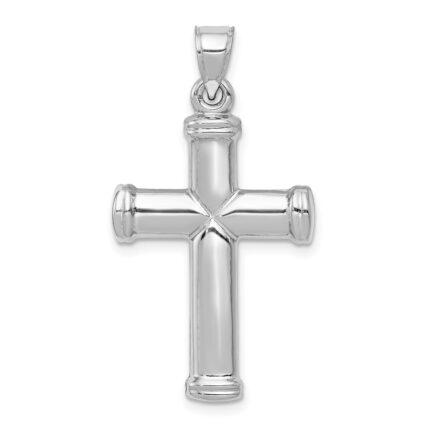 14k White Gold Polished Cross Pendant