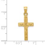 14K Hollow Crucifix Reversible to Cross Pendant - Image 3