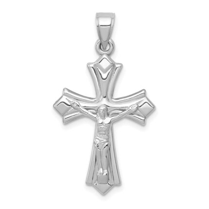 14K White Gold Crucifix Reversible to Cross Pendant