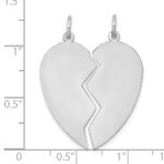 14K White Gold 2-piece Engravable 24mm Heart Charm Set - Image 2